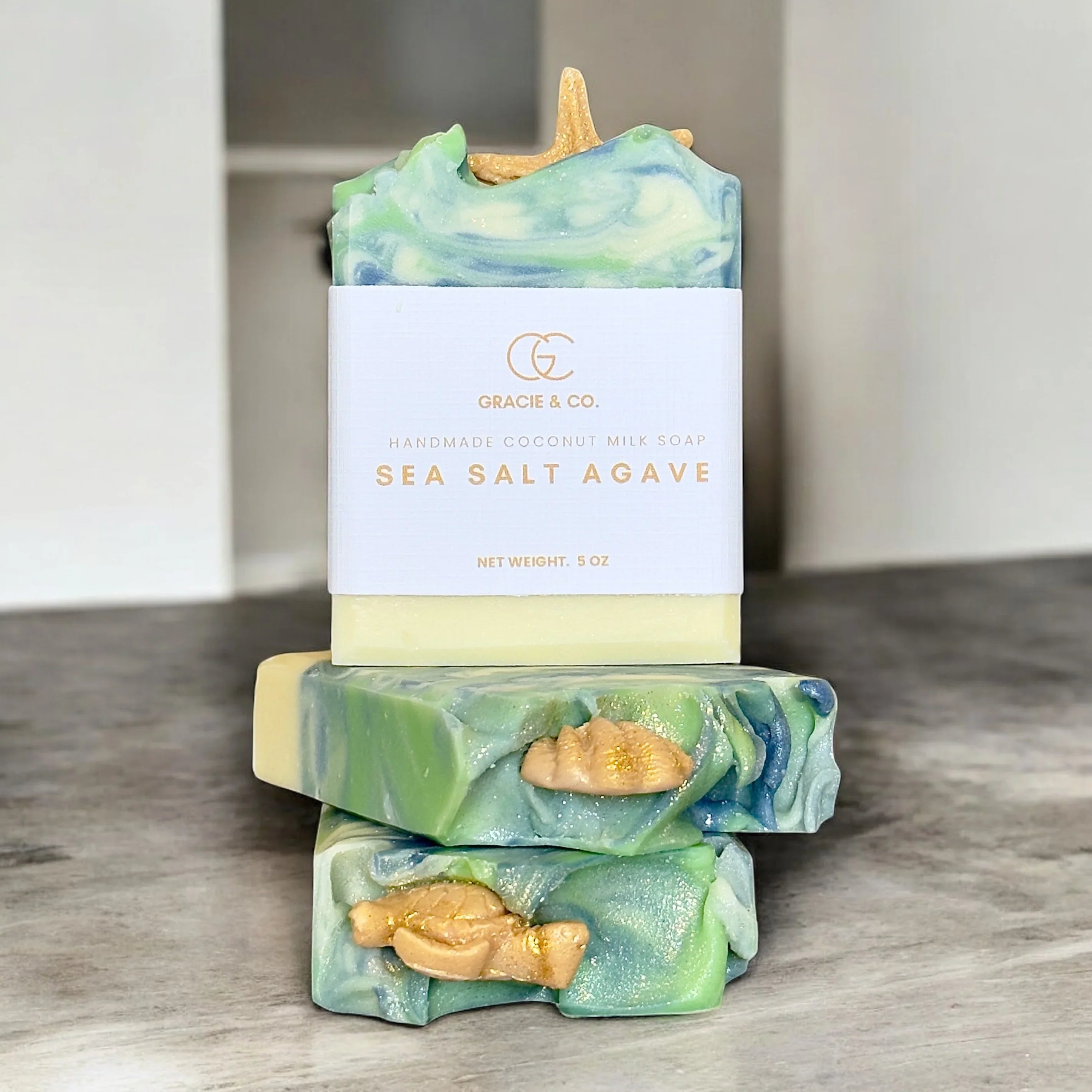 Sea Salt Agave Organic Handmade Shea Butter Soap Bar - Gracie & Co. 1942